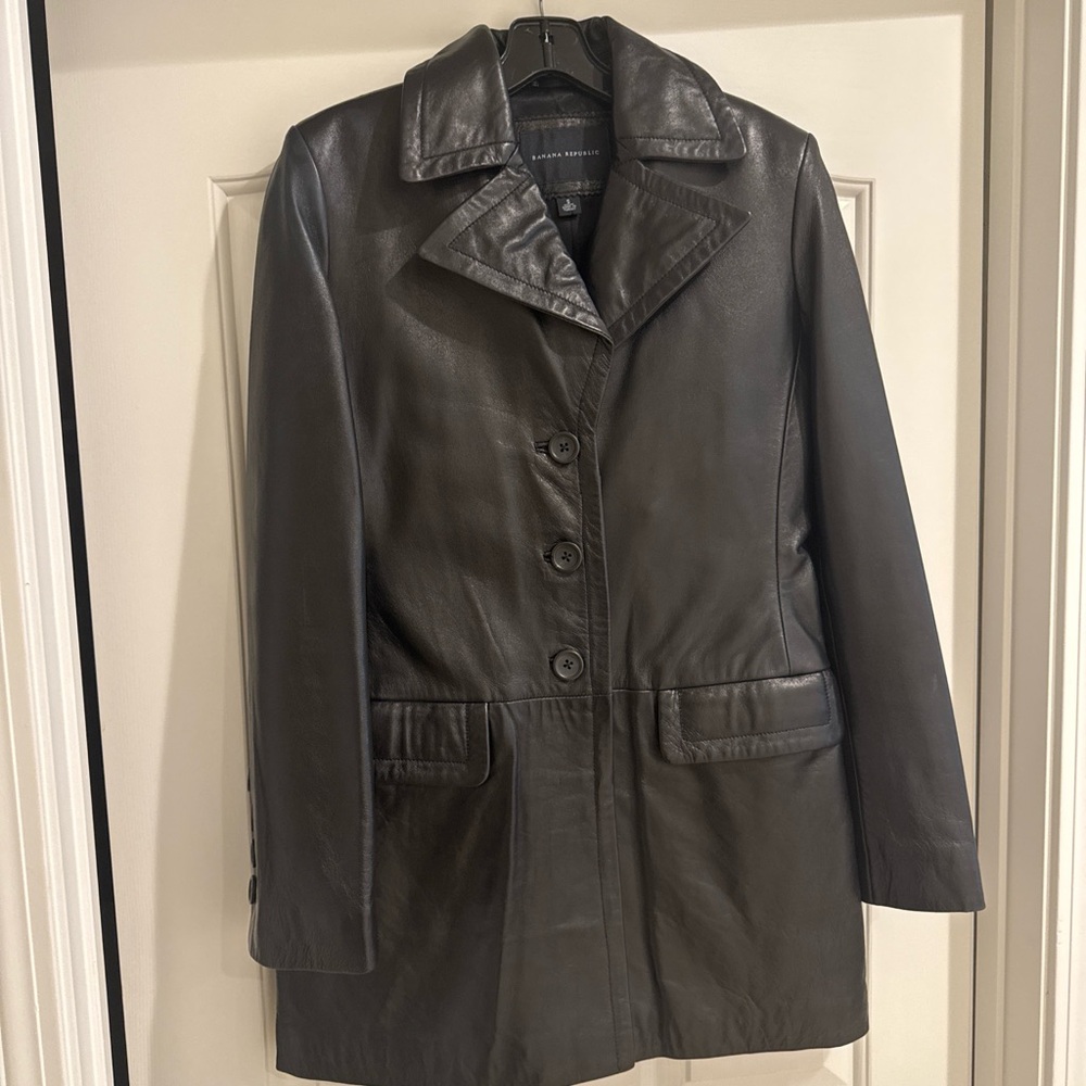 Banana Republic Dark Leather Jacket